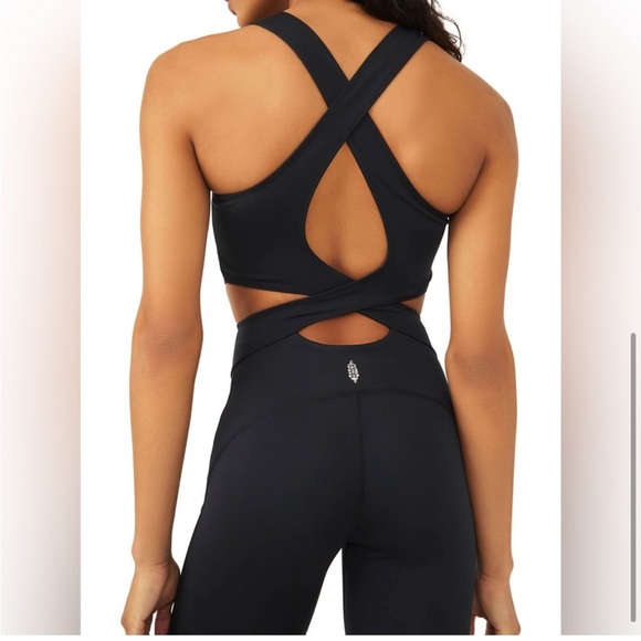 Free People Movement Back It Up Onesie in Black - Picture 1 of 6